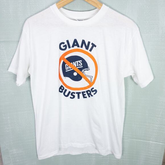 Giant Busters White Graphic Print Size XL Vintage T-Shirt Short Sleeve Crew‎ - Picture 4 of 10